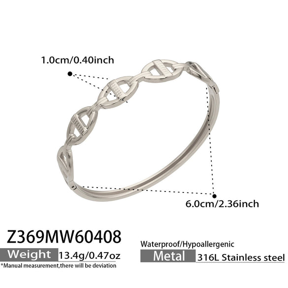 Wholesale Women's Geometric 18K Goldplated Hollow Chain Bracelet Made Of 316L Stainless Steel