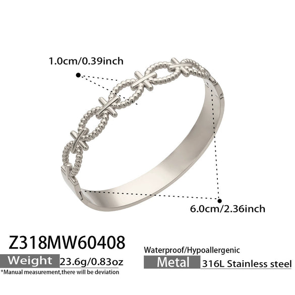Wholesale Women's Geometric 18K Goldplated Hollow Chain Bracelet Made Of 316L Stainless Steel