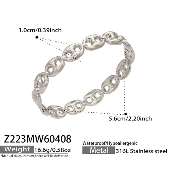 Wholesale Women's Geometric 18K Goldplated Hollow Chain Bracelet Made Of 316L Stainless Steel