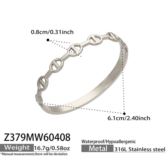 Wholesale Women's Geometric 18K Goldplated Hollow Chain Bracelet Made Of 316L Stainless Steel