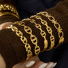 Wholesale Women's Geometric 18K Goldplated Hollow Chain Bracelet Made Of 316L Stainless Steel