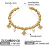 Wholesale Women's Geometric 18K Goldplated 316L Stainless Steel Beaded Bracelet With Zircon Pendant Set