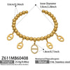 Wholesale Women's Geometric 18K Goldplated 316L Stainless Steel Beaded Bracelet With Zircon Pendant Set