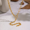 Wholesale Women's Geometric 18K Real Gold Plated Regular Chain Necklace With Pvd Furnace Vacuum Real Gold Plating