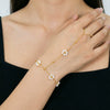 Wholesale Women's Geometric 18K Real Gold Plated Titanium Steel Flash O Chain Bracelet And Necklace Jewelry
