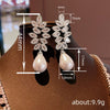 Wholesale Women's Geometric Lady Style Dropshaped Leaf Imitation Pearl Copper Earrings