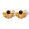 Wholesale Women's Geometric Leaf Fanshaped Stainless Steel Electroplated Earrings In Ins Style
