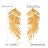 Wholesale Women's Geometric Leaf Fanshaped Stainless Steel Electroplated Earrings In Ins Style