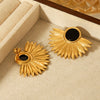 Wholesale Women's Geometric Leaf Fanshaped Stainless Steel Electroplated Earrings In Ins Style