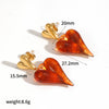 Wholesale Women's Geometric Leopard Print 18K Gold Plated Stainless Steel Jewelry Set Bracelet Earrings Maillard Style