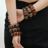 Wholesale Women's Geometric Leopard Print Stainless Steel Resin 18K Gold Plated Bracelet