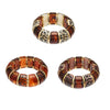 Wholesale Women's Geometric Leopard Print Stainless Steel Resin 18K Gold Plated Bracelet
