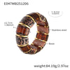 Wholesale Women's Geometric Leopard Print Stainless Steel Resin 18K Gold Plated Bracelet
