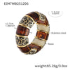 Wholesale Women's Geometric Leopard Print Stainless Steel Resin 18K Gold Plated Bracelet