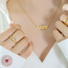 Wholesale Women's Geometric Letter Number Text Titanium Steel Electroplated Pendant Necklace