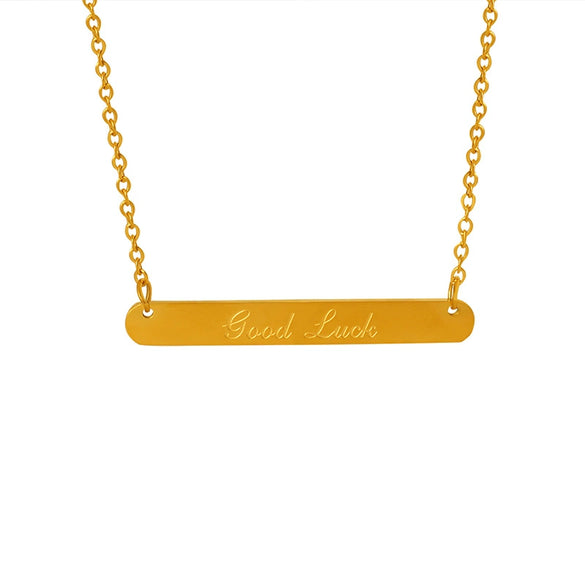 Wholesale Women's Geometric Letter Titanium Steel Electroplated Pendant Necklace With Cross Chain