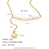 Wholesale Women's Geometric Light Luxury Style Stainless Steel 18K Goldplated Handmade Artificial Pearl Necklace Jewelry