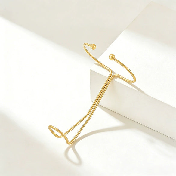 Wholesale Women's Geometric Line Open Bracelet Alloy Electroplated Fashion Jewelry