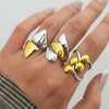 Wholesale Women's Geometric Line Stainless Steel Rings With Pvd Furnace Vacuum Real Gold Plating In Ins Style