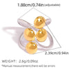 Wholesale Women's Geometric Line Stainless Steel Rings With Pvd Furnace Vacuum Real Gold Plating In Ins Style