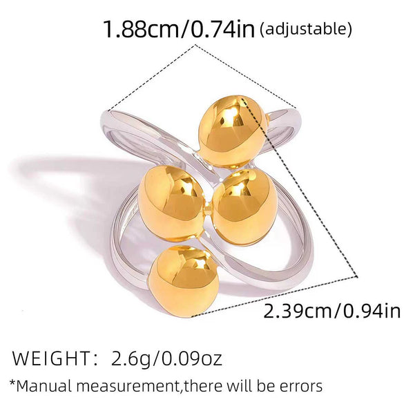 Wholesale Women's Geometric Line Stainless Steel Rings With Pvd Furnace Vacuum Real Gold Plating In Ins Style