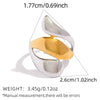 Wholesale Women's Geometric Line Stainless Steel Rings With Pvd Furnace Vacuum Real Gold Plating In Ins Style