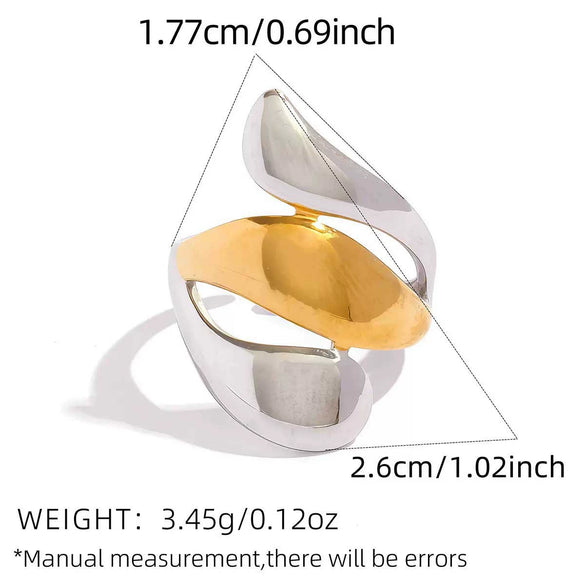 Wholesale Women's Geometric Line Stainless Steel Rings With Pvd Furnace Vacuum Real Gold Plating In Ins Style