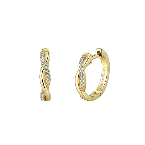 Wholesale Women's Geometric Luminous Mobius Ring Earrings With Moissanite Diamond Inlay Silver 925 Electroplated