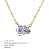 Wholesale Women's Geometric Luxury Stainless Steel Dropshaped Electroplated 14K Goldplated Pendant Necklace With Ochain
