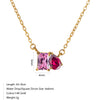 Wholesale Women's Geometric Luxury Stainless Steel Dropshaped Electroplated 14K Goldplated Pendant Necklace With Ochain