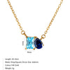 Wholesale Women's Geometric Luxury Stainless Steel Dropshaped Electroplated 14K Goldplated Pendant Necklace With Ochain