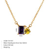 Wholesale Women's Geometric Luxury Stainless Steel Dropshaped Electroplated 14K Goldplated Pendant Necklace With Ochain