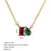 Wholesale Women's Geometric Luxury Stainless Steel Dropshaped Electroplated 14K Goldplated Pendant Necklace With Ochain