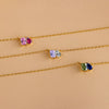 Wholesale Women's Geometric Luxury Stainless Steel Dropshaped Electroplated 14K Goldplated Pendant Necklace With Ochain