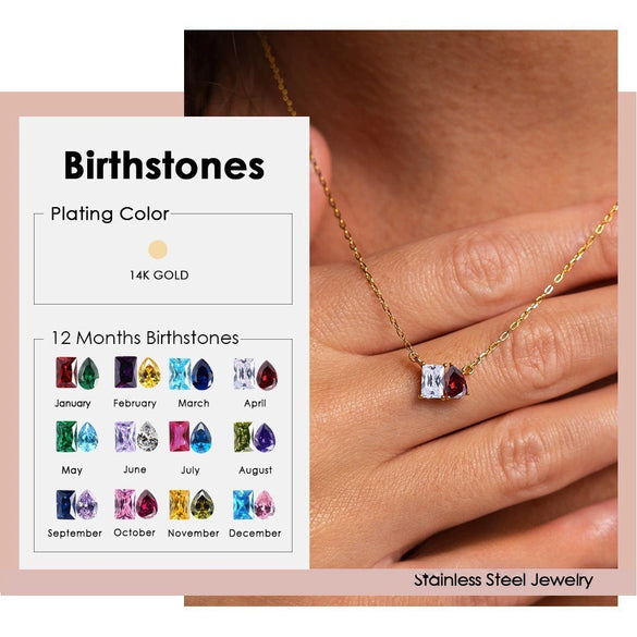 Wholesale Women's Geometric Luxury Stainless Steel Dropshaped Electroplated 14K Goldplated Pendant Necklace With Ochain