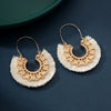 Wholesale Women's Geometric Metal Alloy Handwoven Fringe Earrings With Electroplating