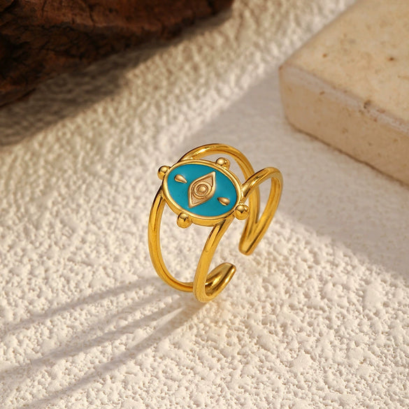 Wholesale Women's Geometric Metal Open Ring With Electroplating Highend Vintage Design