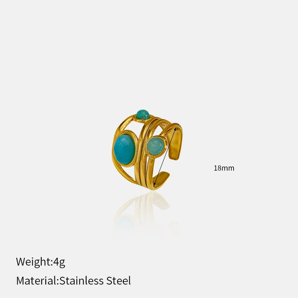 Wholesale Women's Geometric Metal Open Ring With Electroplating Highend Vintage Design