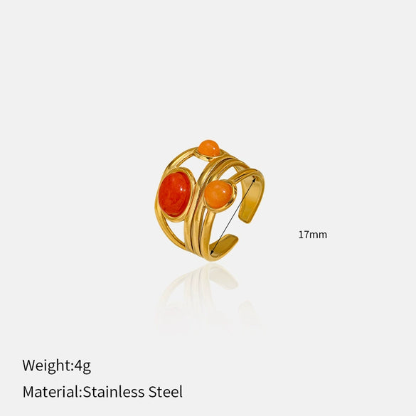 Wholesale Women's Geometric Metal Open Ring With Electroplating Highend Vintage Design