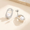 Wholesale Women's Geometric Metal Pearl Earrings With Electroplating And Original Design