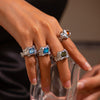 Wholesale Women's Geometric Metal Ring With Electroplating Treatment