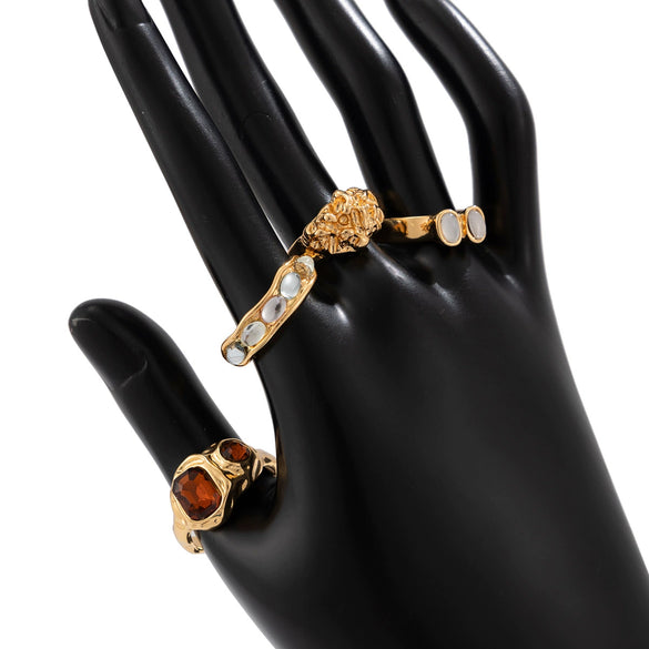 Wholesale Women's Geometric Metal Ring With Electroplating Treatment