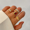 Wholesale Women's Geometric Metal Ring With Electroplating Treatment