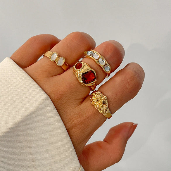 Wholesale Women's Geometric Metal Ring With Electroplating Treatment