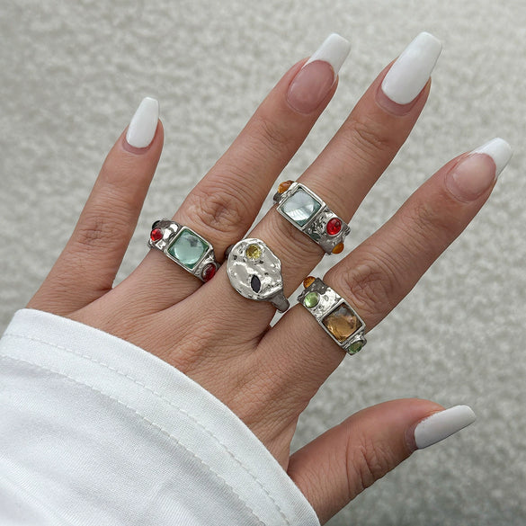 Wholesale Women's Geometric Metal Ring With Electroplating Treatment