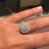 Wholesale Women's Geometric Metal Square Ring With Electroplated Microinlaid Diamond