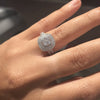 Wholesale Women's Geometric Metal Square Ring With Electroplated Microinlaid Diamond