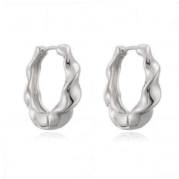Wholesale Women's Geometric Metal Style Copper Electroplated Gold Earrings