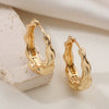 Wholesale Women's Geometric Metal Style Copper Electroplated Gold Earrings