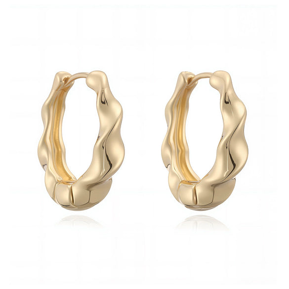 Wholesale Women's Geometric Metal Style Copper Electroplated Gold Earrings
